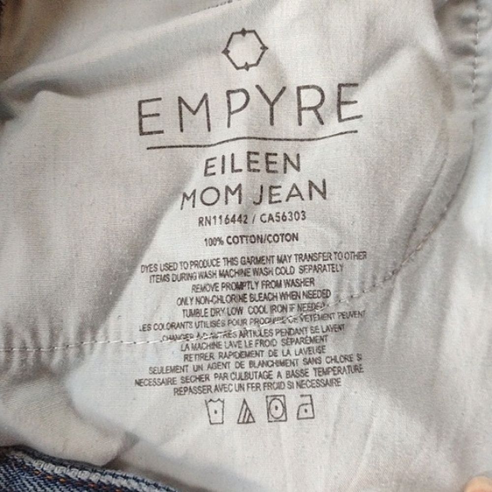 Empyre Eileen Mom Jeans Distressed with Checkered Striping Size 7 - Picture 9 of 16